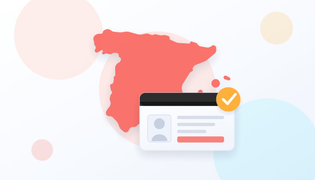 Map of Spain with a foreigner identity card
