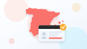 Map of Spain with a foreigner identity card