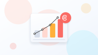 Rising income bars with a euro symbol