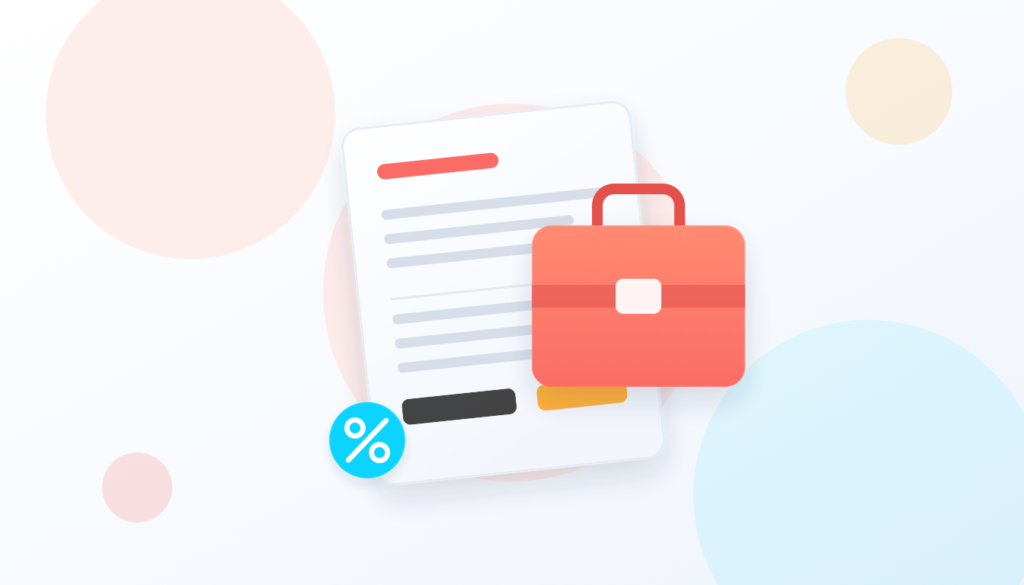 Freelance invoice next to a briefcase