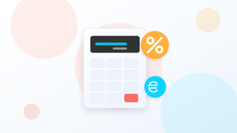 Calculator with a percent and euro symbol
