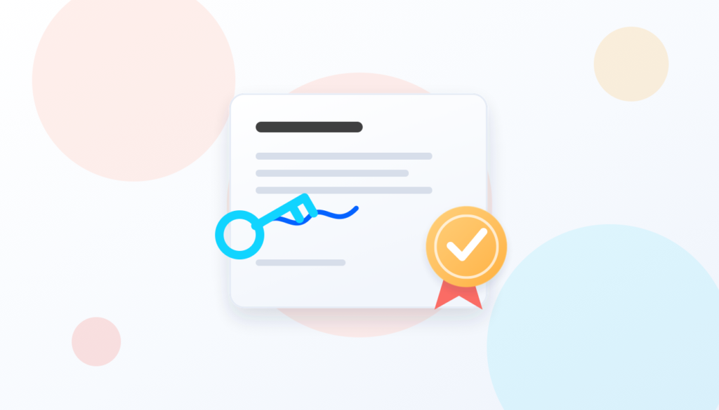 Digital certificate with a key and a seal
